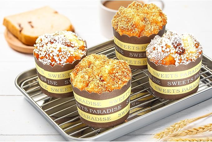 Stainless Steel Baking Sheet Cookie Sheet Pan with Cooling Rack Set of 4