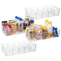 ClearSpace Plastic Pantry Organization and Storage Bins with Removable Dividers – Perfect Kitchen Organization or Kitchen Storage – Refrigerator Organizer Bins, Cabinet Organizers (4 Pack XL)