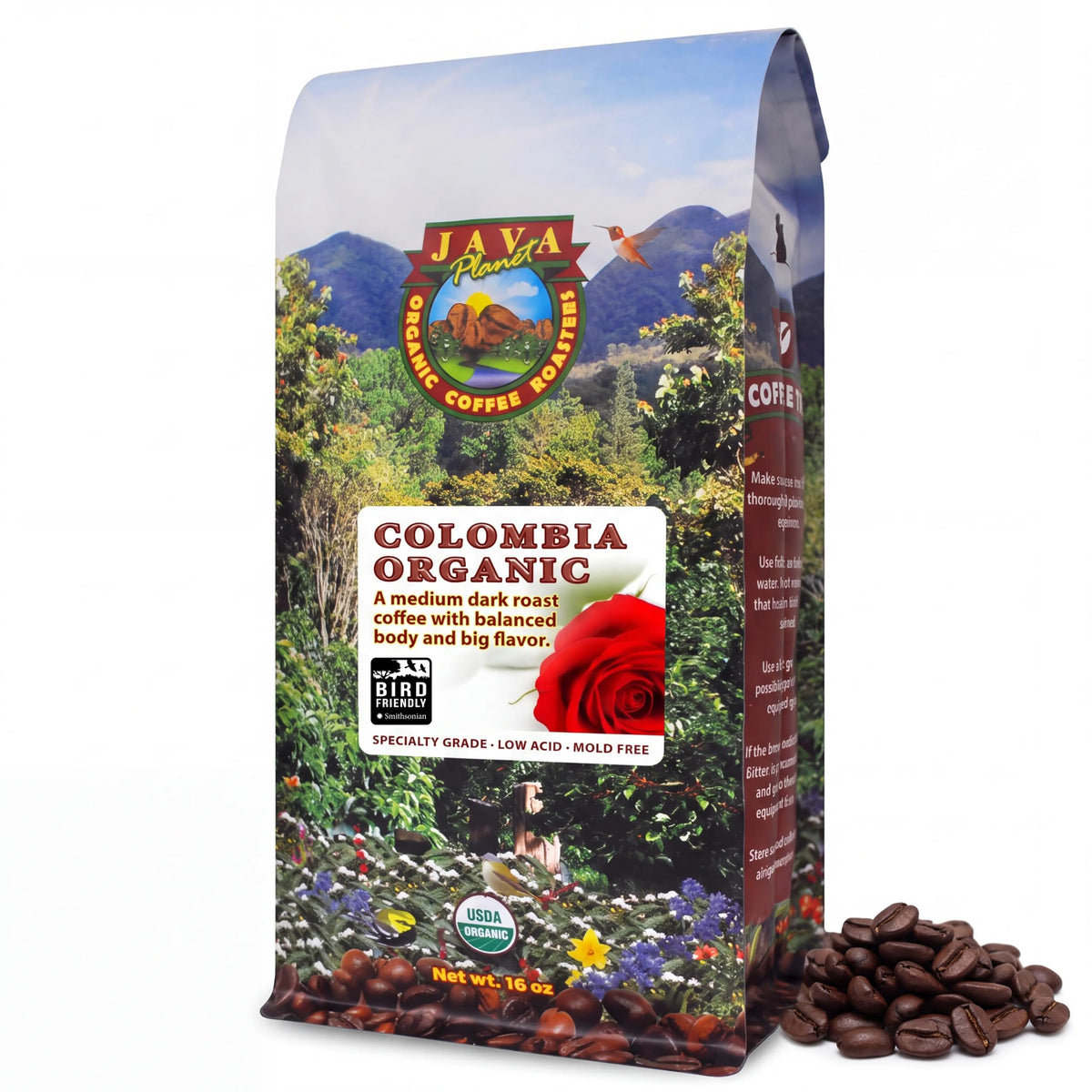Java Planet Low Acid Organic Whole Bean Coffee, Papua New Guinea, 16 oz