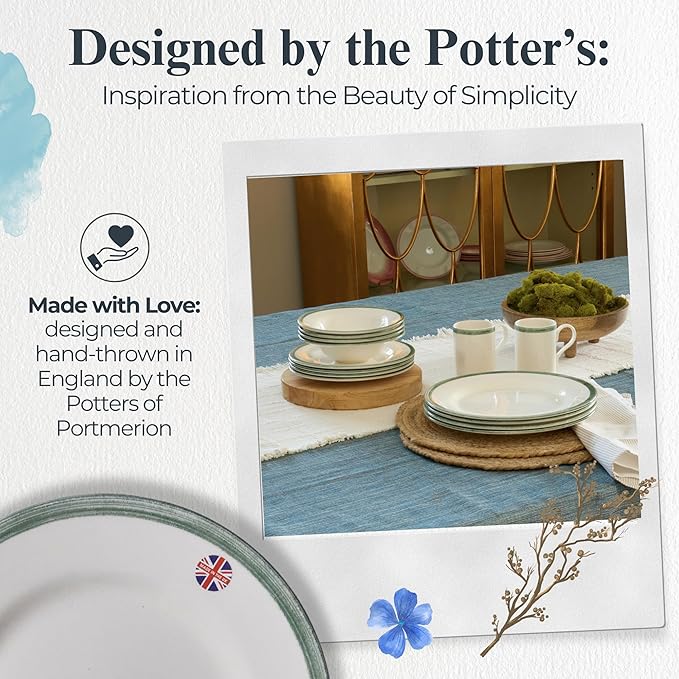 Portmeirion Potter's Brushstroke Dinner Plate - Green, Set of 4