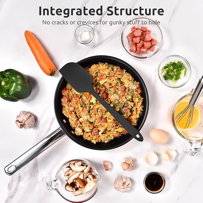 U-Taste Silicone Large Spatula, 480ºF High Temp Bowl Scraper, 11.38", Black