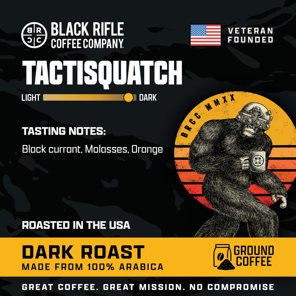 Black Rifle Coffee Dark Roast Ground Coffee Tactisquatch 18 oz