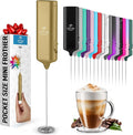 Mini & Mighty Milk Frother Wand – Powerful Handheld Coffee Frother, Battery Operated Drink Mixer – Compact Pocket Size – Detachable Whisk for Latte, Cappuccino, Matcha, Hot Chocolate