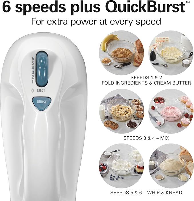 Hamilton Beach 6-Speed Electric Hand Mixer With QuickBurst and Bowl Rest