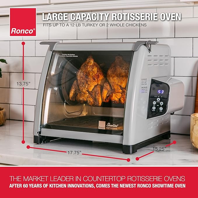 Ronco 6000 Platinum Digital Countertop Rotisserie Oven, 12-lb Capacity