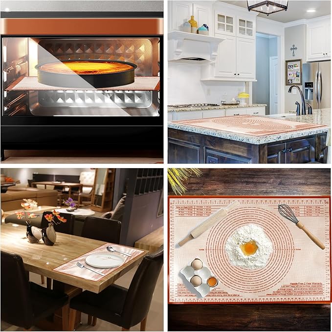 Silicone Pastry Mat 34X26 inch Baking mat Perfect for Dough, Pastry, Pie Crust, Fondant, Cookies, Bread, Pasta/Pizza,Pastry Board, Kitchen Counter Mat