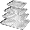 P&P CHEF 16 + 12.5 + 10.4 + 9 Inch Baking Sheet & Rack, Pan and Grid Rack