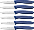 Ruffulon Paring & Fruit Knives Set of 6, Stainless Steel Sharp Blades,Blue.