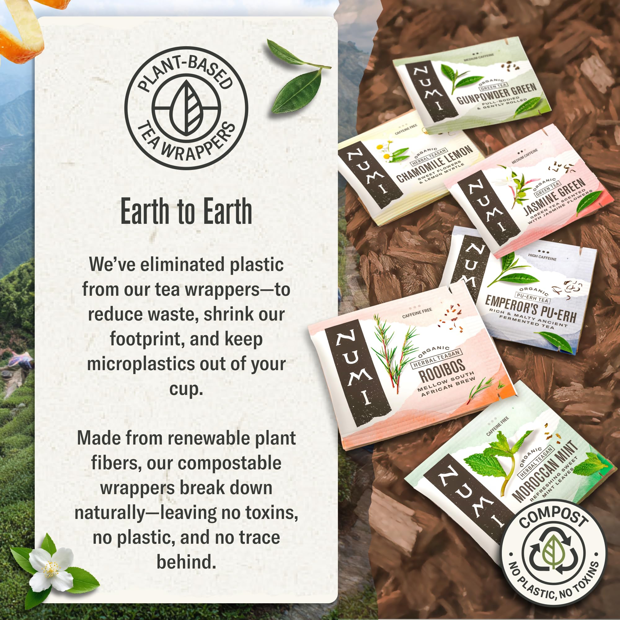 Numi Organic Matcha Toasted Rice Tea, 18 Green Tea Bags, Medium Caffeine