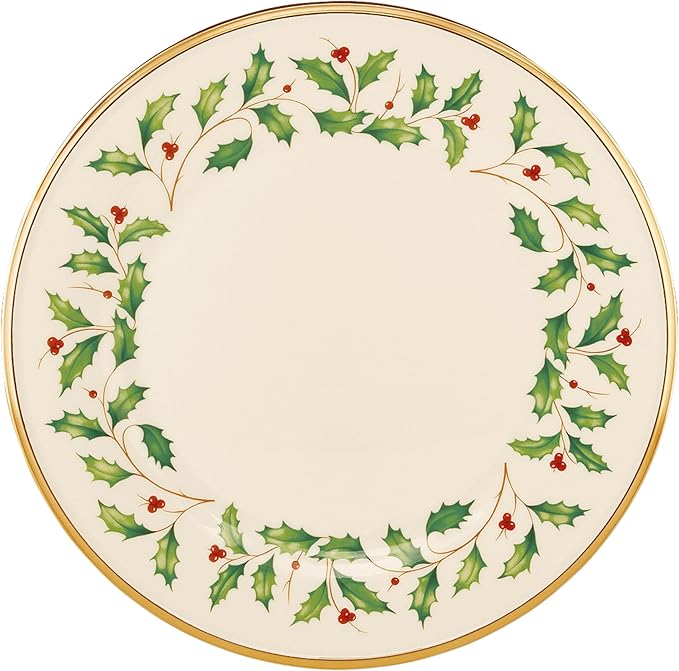 Lenox Holiday Porcelain Christmas Dinner Plate Set for 4