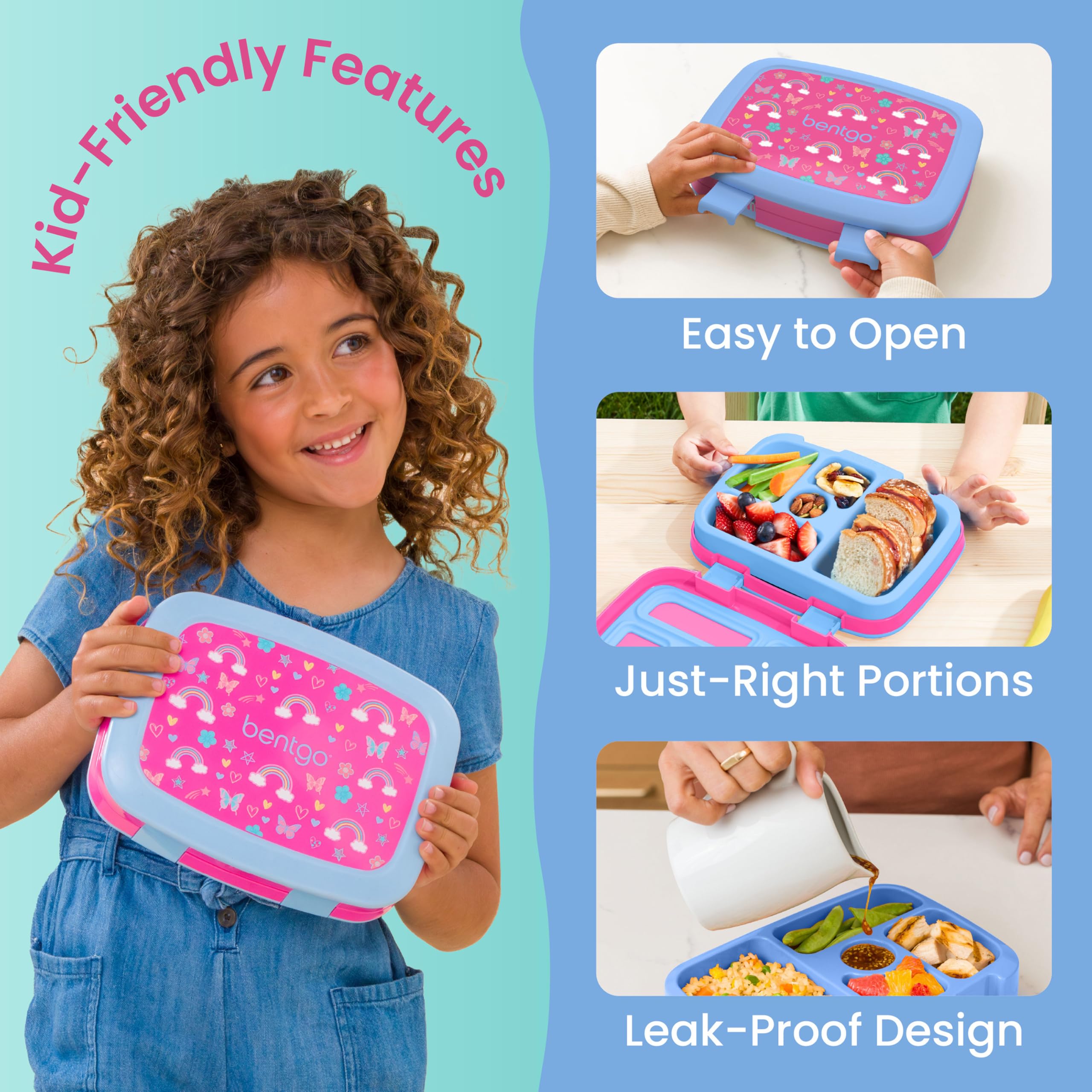 Bentgo Kids Prints Leak-Proof 5-Compartment Bento-Style Kids Lunch Box