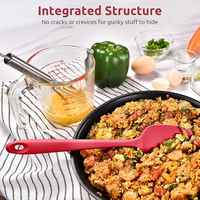 U-Taste Silicone Spoon Spatula, 480°F High Temp Scoop Spoonula, 11.38", Red
