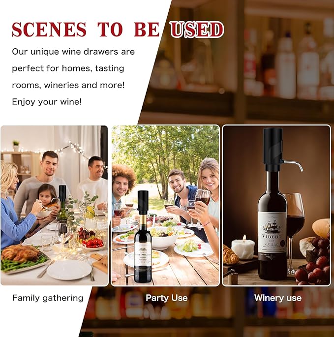 BLUBYEES Electric Wine Aerator and Automatic Wine Dispenser