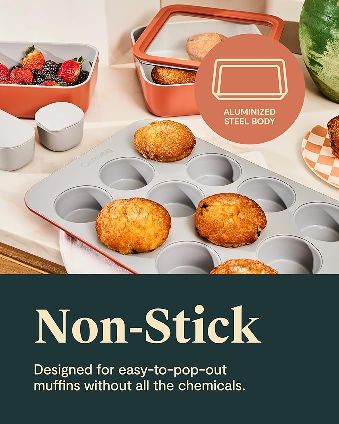 Caraway Non-Stick Ceramic-Coated 12-Cup Muffin Pan Duo