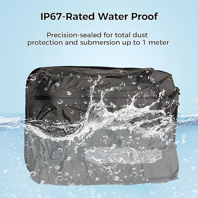 ZPO Travel Vacuum Bags with Pump, IP68 Waterproof Reusable Vacuum Compression Travel Bag with Transparent Window, Reusable Airless Vacuum Kit for Clothes, Backpacks & Suitcases (2 PC+PUMP)