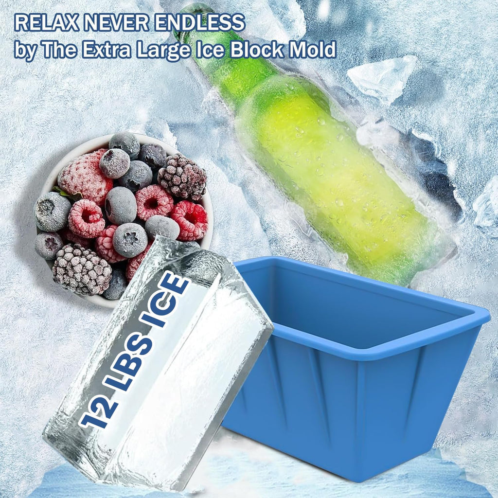 Extra Large Ice Block Molds 4 Pack 48LB for Cold Plunge Tub