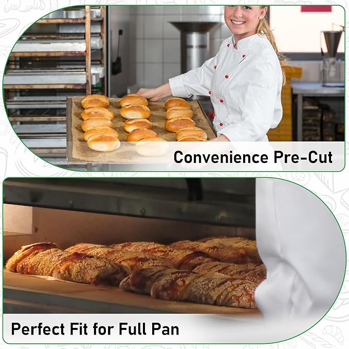 EcoDispose 200 Pcs Non-Stick Parchment Paper Baking Sheets 16-3/8"x24-3/8"