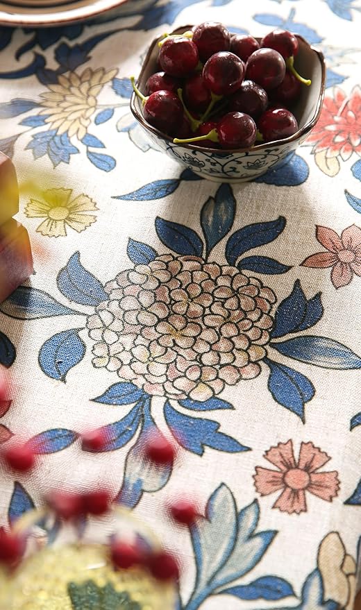 patdrea Vintage French Linen Tablecloth,Rectangular,87"x63"-Ivar A