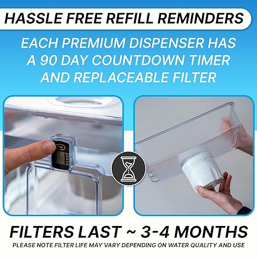 Epic Pure XP Water Filter Dispenser with Advanced CoreXchange™ Filter. 36 Cup 100 Gallon Made in USA Filter. NSF Certified | Removes PFAS, Lead, Chlorine & More | BPA-Free |