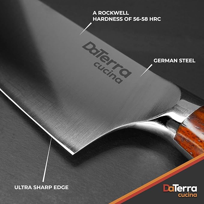 DaTerra Cucina - 8'' German Steel Chef Knife with Ergonomic Rosewood Handle