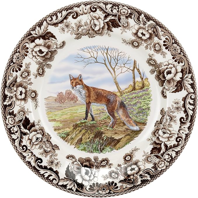 Spode – Woodland – Dinner Plate – Red Fox - Brown/White