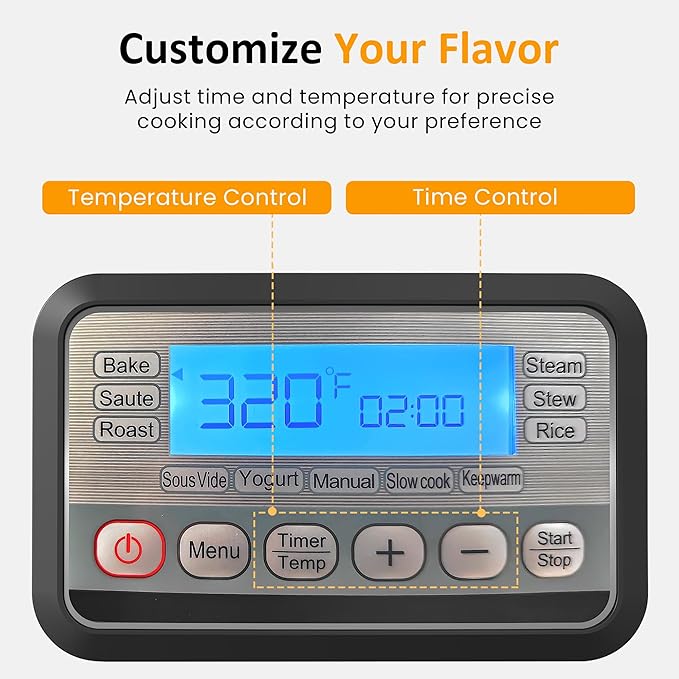 Sunvivi 12-in-1 Programmable Slow Cooker 6.5QT with Timer & Keep Warm