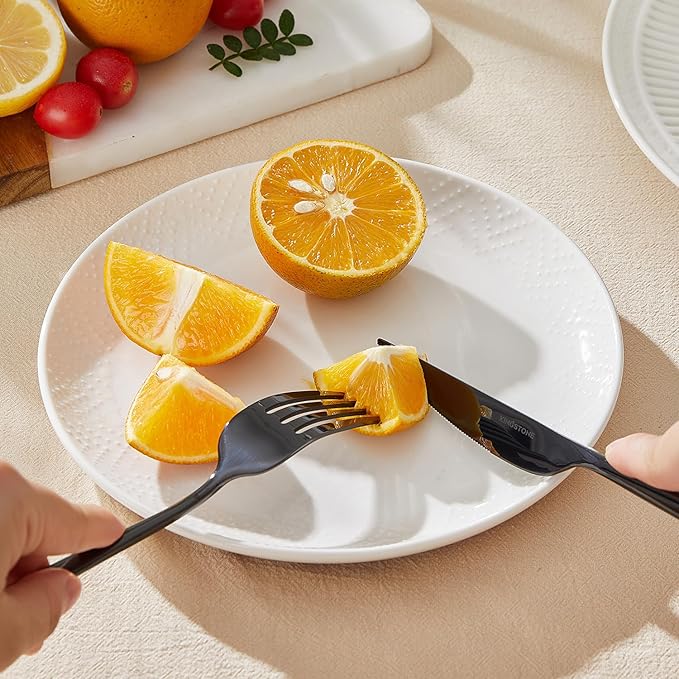18/10 Silverware Set for 4, 20 Piece Black Stainless Steel Flatware Cutlery