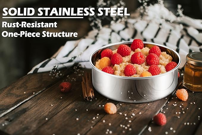 Leonyo Stainless Steel Round 9½ Inch Cake Pans For Baking, 2 Pack