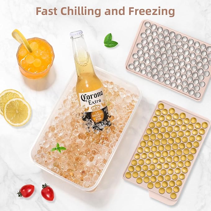 WIBIMEN Mini Ice Cube Trays for Freezer with Lid, 0.55" Pebble Ice