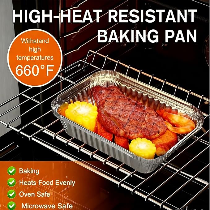 30 Pack 1 Lb Aluminum Foil Pans, Heavy Duty Disposable Aluminum Pans