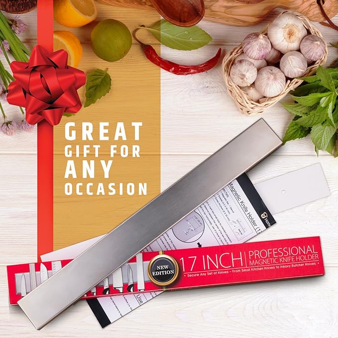 HMmagnets Premium 17 Inch Stainless Steel Magnetic Knife Holder For Wall