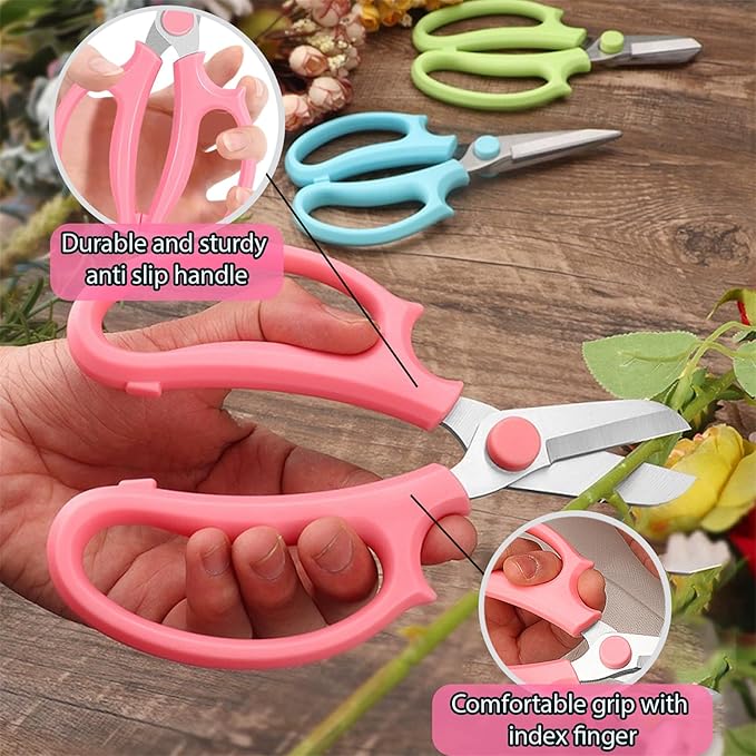 WGEGO 3 PCS Garden Flower Scissors, Stainless Steel Floral Shears