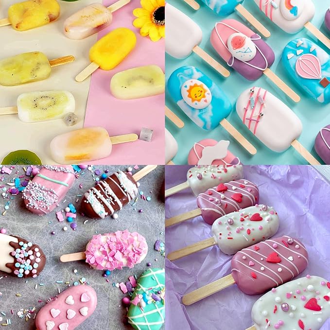 Ouddy Life Popsicle Molds Set of 2, Ice Pop Molds Silicone Cake Pop Mold