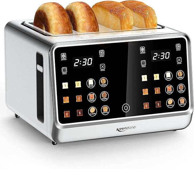 Keenstone 4-Slice Digital Smart Toaster with Touchscreen & Dual Control