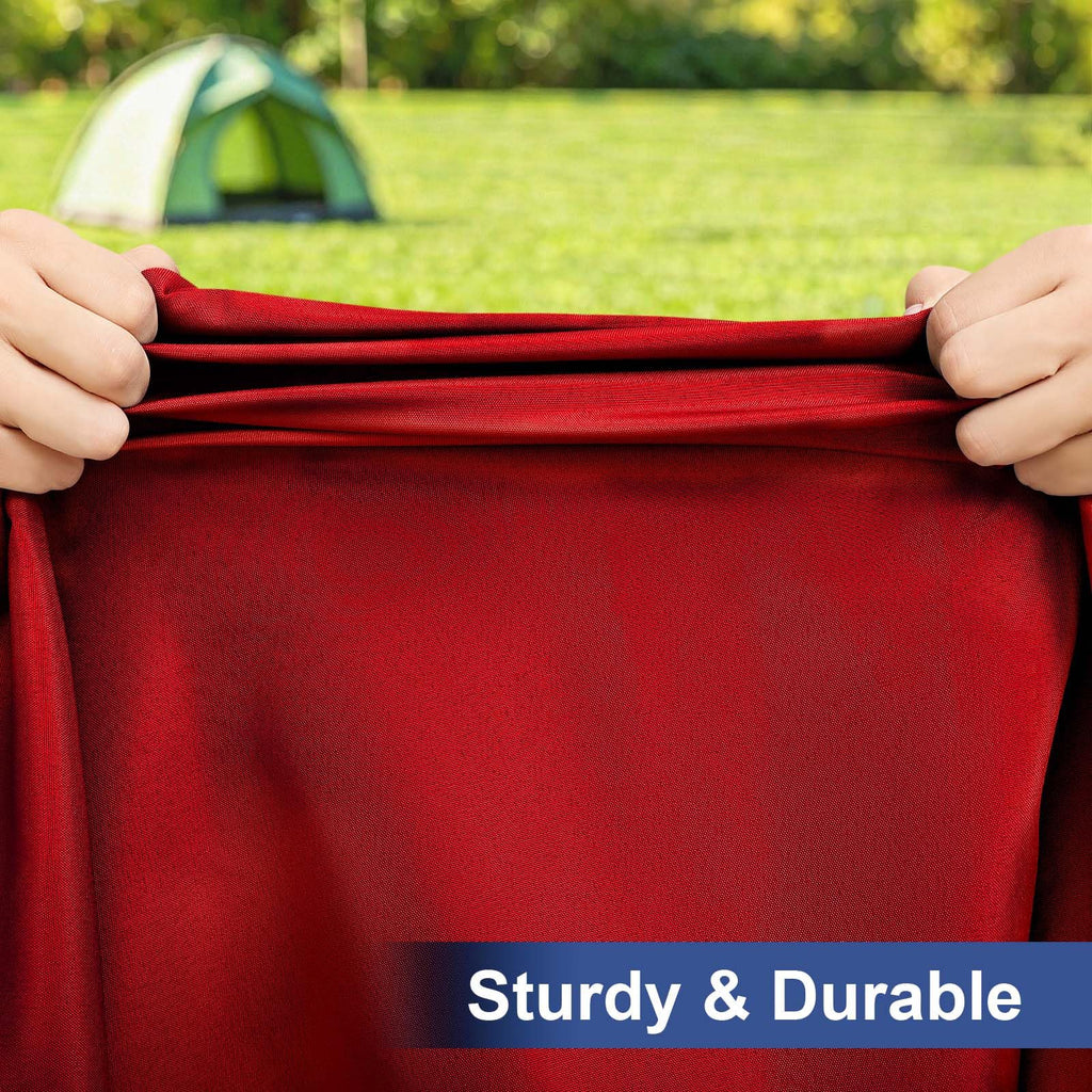 homing Rectangle Table Cloth Cover, Water-Resistant Polyester Elastic Fitted Tablecloth, Fits for 8 Foot Folding Tables, Washable Table Protector for Picnic, Camping, Outdoor (Red, 30" x 96")