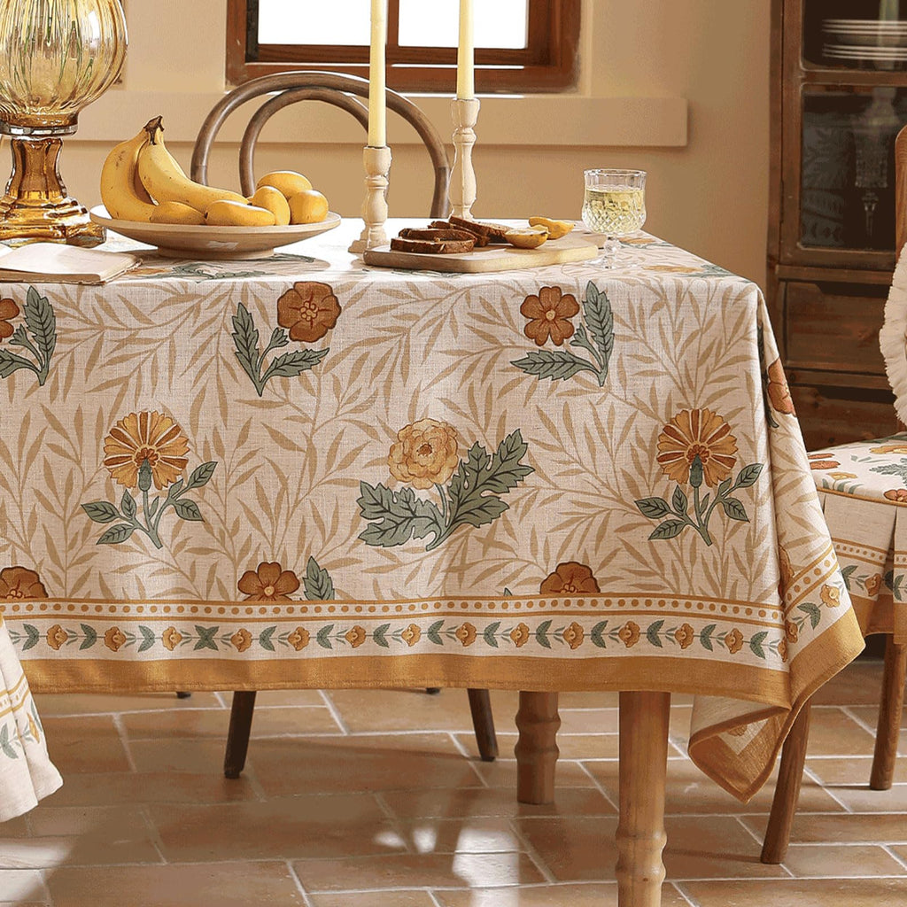 patdrea Vintage Linen Tablecloth,Rectangular,87"x55"-RosaSilvestre A