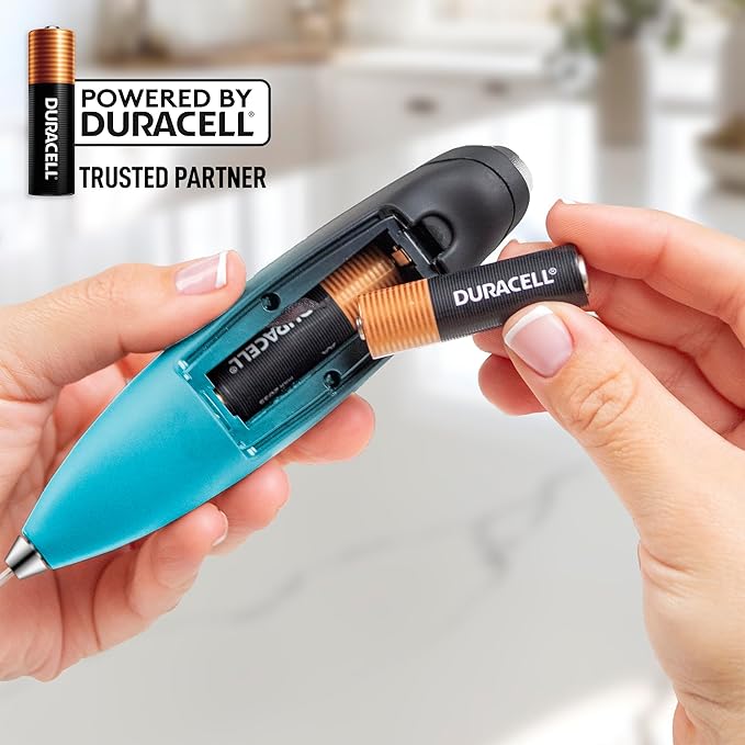 Zulay Kitchen Powerful Milk Frother Wand With Duracell Batteries - Ultra Fast Handheld Drink Mixer - Electric Whisk Foam Maker for Coffee, Lattes, Cappuccino & Matcha - Z1 Motor - Marine