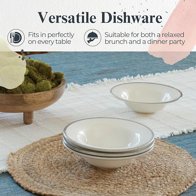 Portmeirion Potter's Brushstroke Oatmeal Bowl - Grey, Set of 4