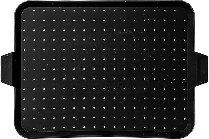 Baking Rack & Splatter Screen for Fying Pan-16x12 inches Baking Surface. Multi-Use - |USA Brand| Black