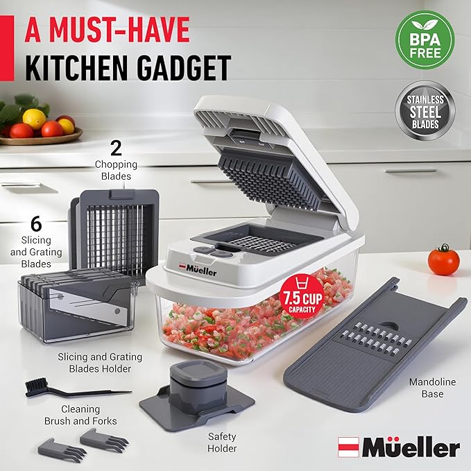 Mueller The Real Original Pro Vegetable Chopper & Mandoline Slicer, 10-in-1