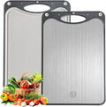 Pracfit Titanium Cutting Board for Kitchen 15.1"x10.4" - Double Sided Pure Titanium& Wheat Straw for Meat & Kitchen, FoodGrade, 2in1, Anti Slip, Juice Groove, Stain Resistant, Easy to Clean