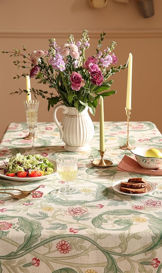 patdrea Vintage French Linen Tablecloth,Rectangular,118"x67"-Cecilia A