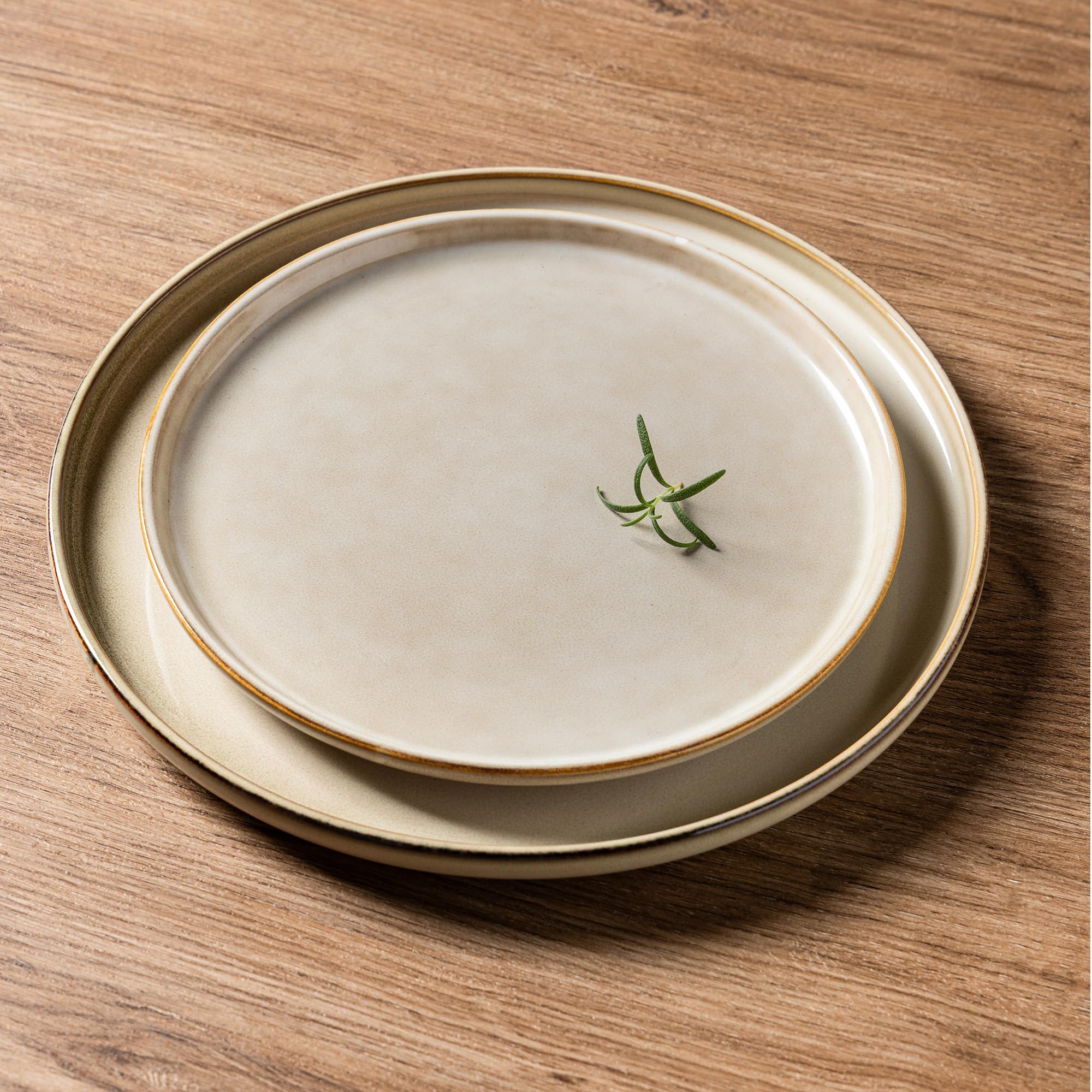 AmorArc Stoneware Dinnerware Sets for 6, 18Pcs Plates and Bowls Sets Dishes