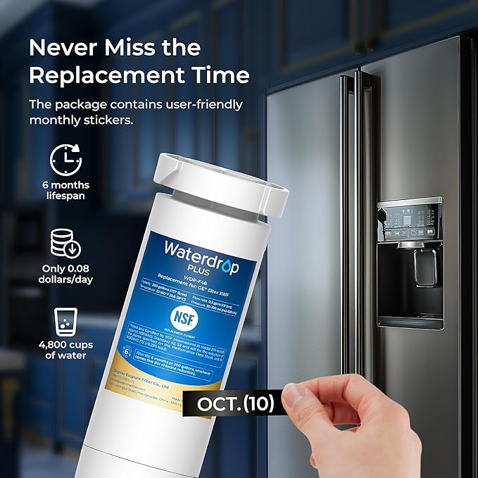 Waterdrop Plus XWF Water Filter Replacement for GE® XWF, No chip