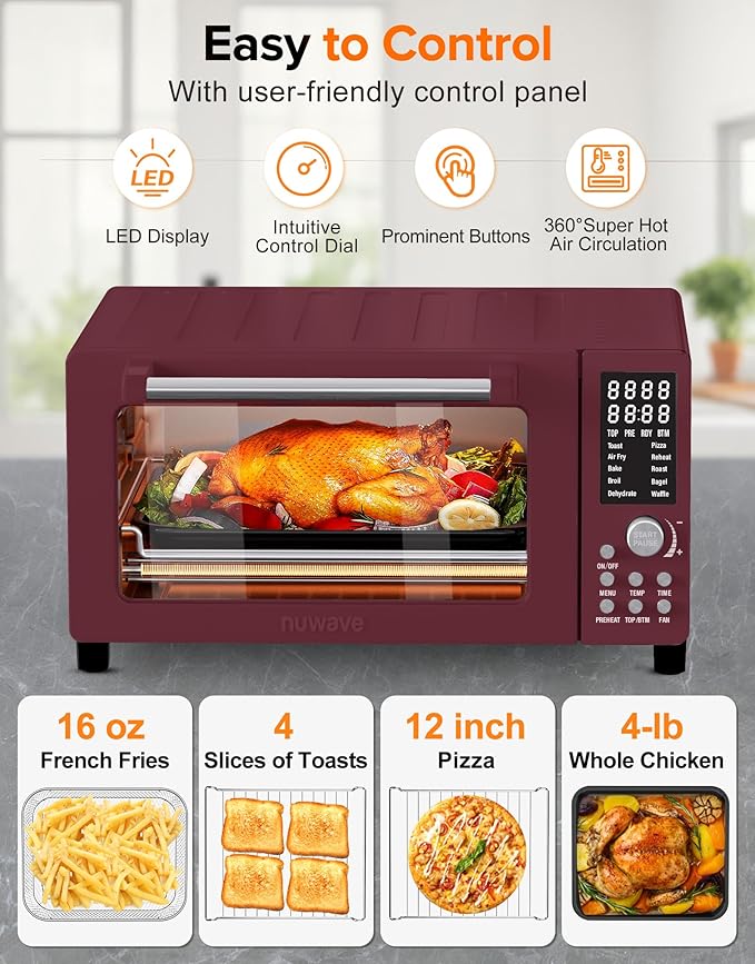 Nuwave Bravo Pro Smart Air Fryer Toaster Oven Countertop Combo