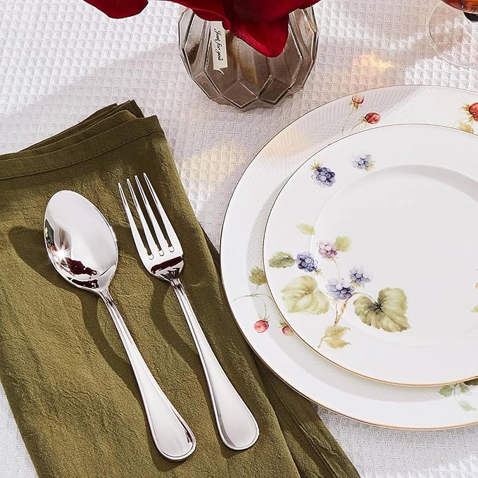 18/10 Stainless Steel Silverware Set for 6, 30 Piece Teardrop Flatware Set