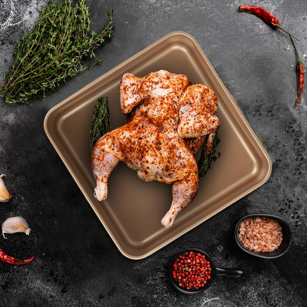 Baking Sheet Pans,2 Pack Nonstick Baking Sheet Pans,Cookie Sheet, Brownie Pan, Bread Pan for Toaster Oven, Small Baking Tray,Bakeware for Cakes, Cookies & Breads (7 Inches)