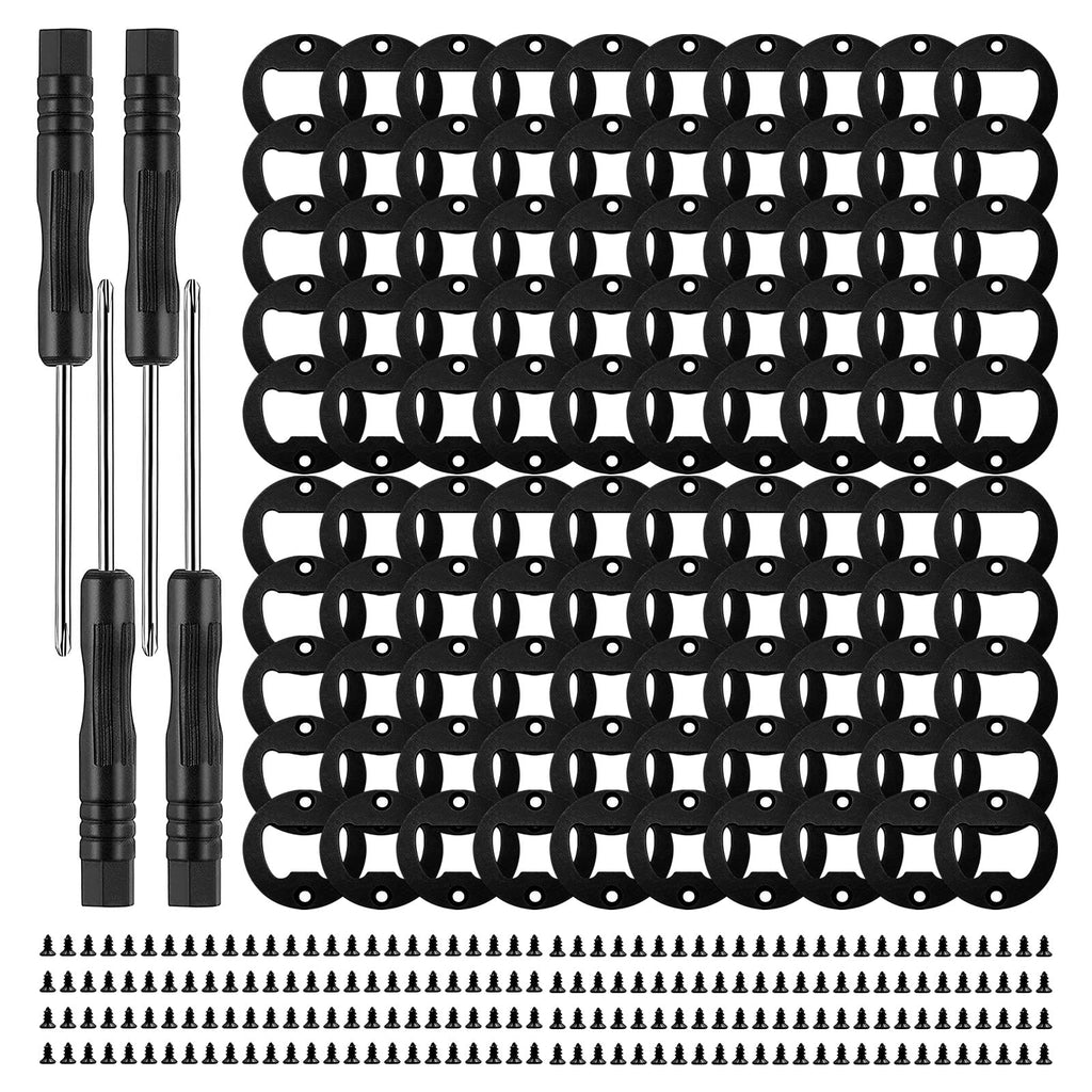 Ohiyoo 100 Set DIY Bottle Opener Kit - Stainless Steel Metal Opener Inserts for Wood (Black)