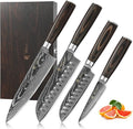 Wakoli EDIB Essentials 4-Piece Chef Knife Set, VG10 Core, Pakkawood Handles