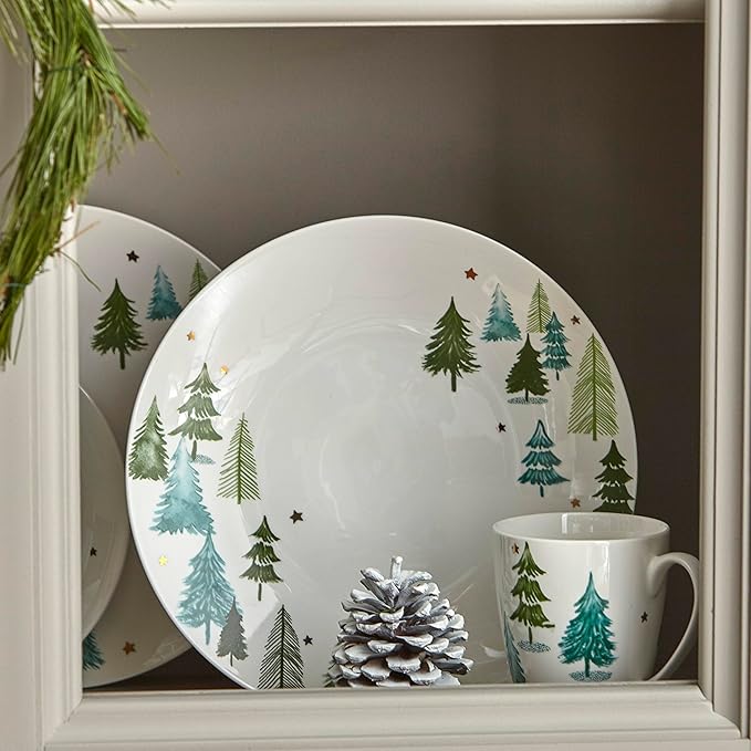 Lenox Balsam Lane Porcelain 12-Piece Christmas Dinnerware Set for 4